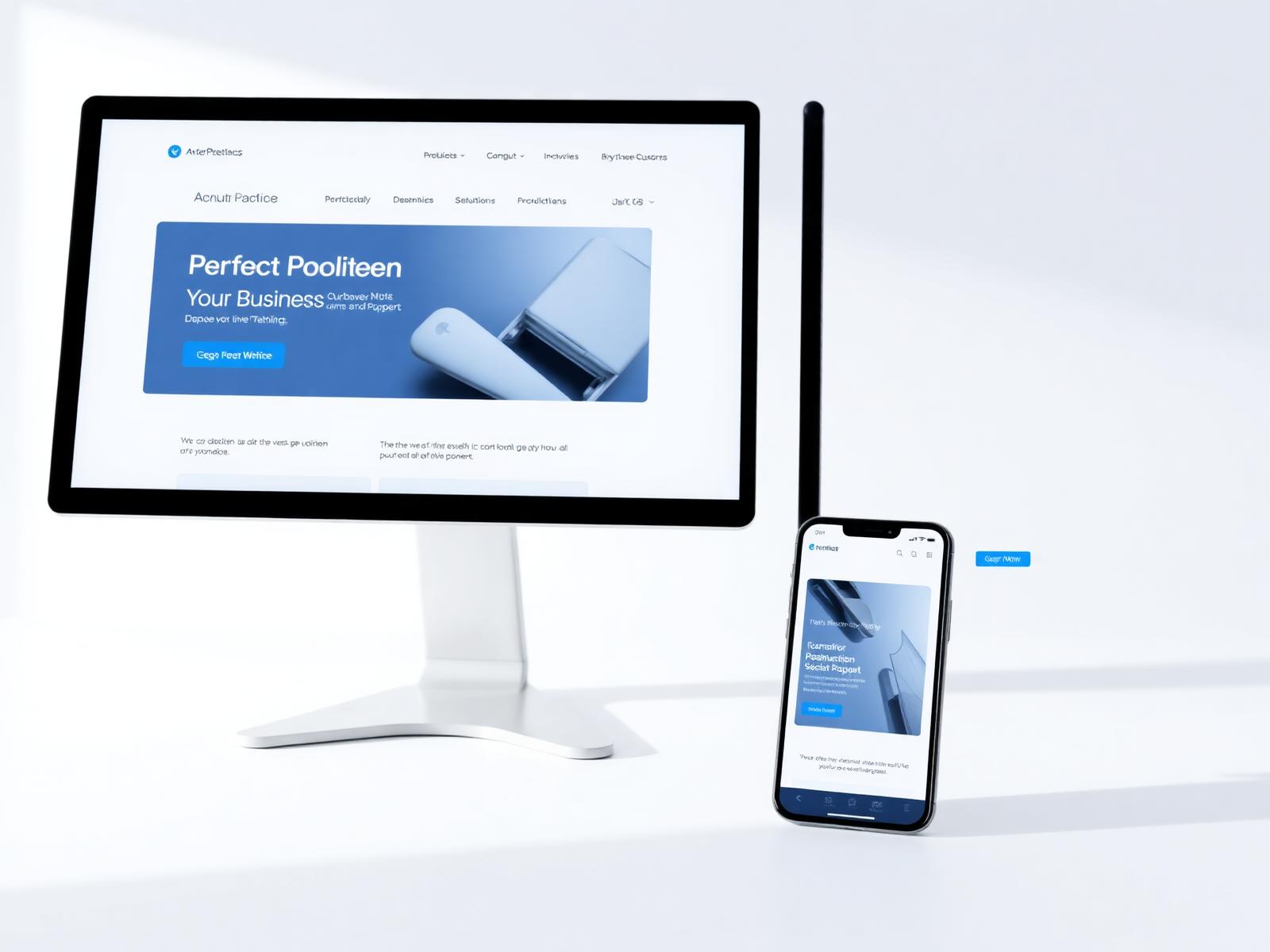 Modern business website on desktop and mobile